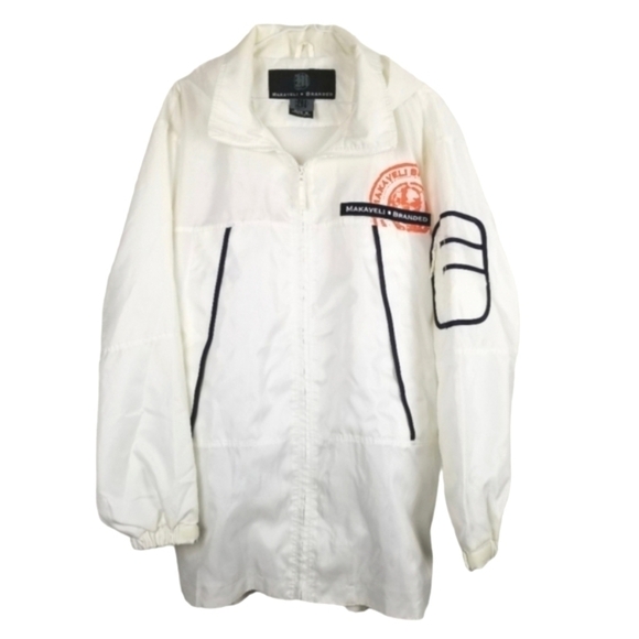 Makaveli Branded Y2K Full Zip Windbreaker Jacket Oversized Hood Tupac Graphic - Picture 3 of 16